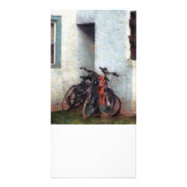 Bicycles in Yard Customized Photo Card