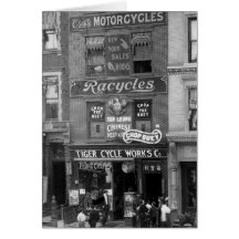 Bicycles, Motorcycles, and Chop Suey, early 1900s Greeting Cards