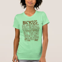 Bicycles Never Burst into Flames (Rust) t-shirts