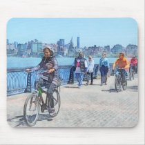 Bicycling Along Pier A Hoboken NJ mousepads