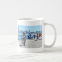 Bicycling Along Pier A Hoboken NJ mugs