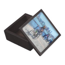 Bicycling Along Pier A Hoboken NJ premium gift boxes