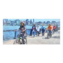 Bicycling Along Pier A Hoboken NJ rack cards