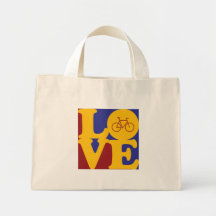 Bicycling Love Canvas Bags