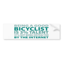 Bicyclist 3% Talent bumper stickers