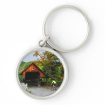 Bicyclist at Middle Bridge Woodstock VT Key Chain
