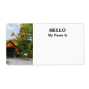 Bicyclist at Middle Bridge Woodstock VT label