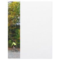 Bicyclist at Middle Bridge Woodstock VT Custom Letterhead