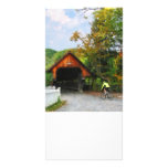 Bicyclist at Middle Bridge Woodstock VT Customized Photo Card
