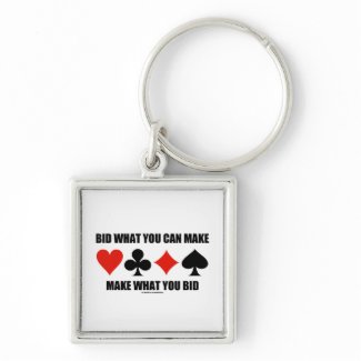Bid What You Can Make Make What You Bid (Bridge) keychain