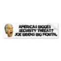 Biden AMERICAS BIGGEST SECURITY THREAT bumper stickers