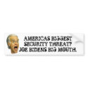 Biden SECURITY THREAT / obama socialist joker bumper stickers