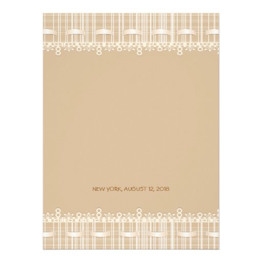 Biege Vintage Burlap Lace Photo Thank You Card