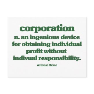 Bierce on Corporations postcard