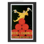 Biere De Charmes Vintage Drink Ad Art Greeting Card