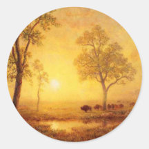 Bierstadt Albert Sunset on the Mountain Sticker