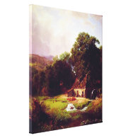 Bierstadt Albert The Old Mill Stretched Canvas Print
