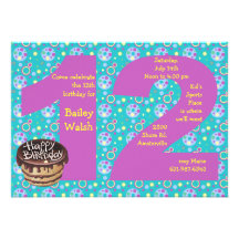 Big 12 Birthday Party Invitation