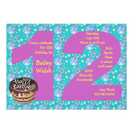 Big 12 Birthday Party Invitation