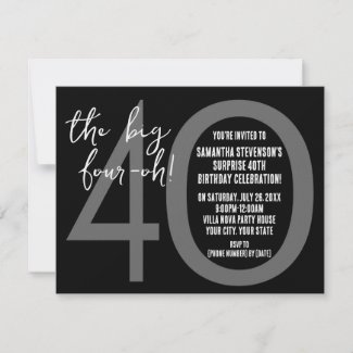 Big 4-0 Birthday Party Invitations