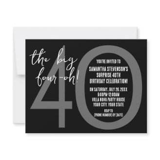 Big 4-0 Birthday Party Invitations