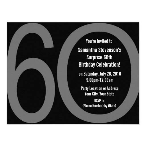 Big 6-0 Party Invitations (front side)
