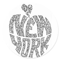 BIG APPLE - NEW YORK by NICHOLAS Round Sticker