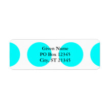Big Aqua Dots Return Address Labels