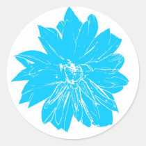 Big baby blue flower stickers