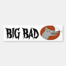 BIG BAD WOLF cartoon storybook red riding hood Bumper Stickers