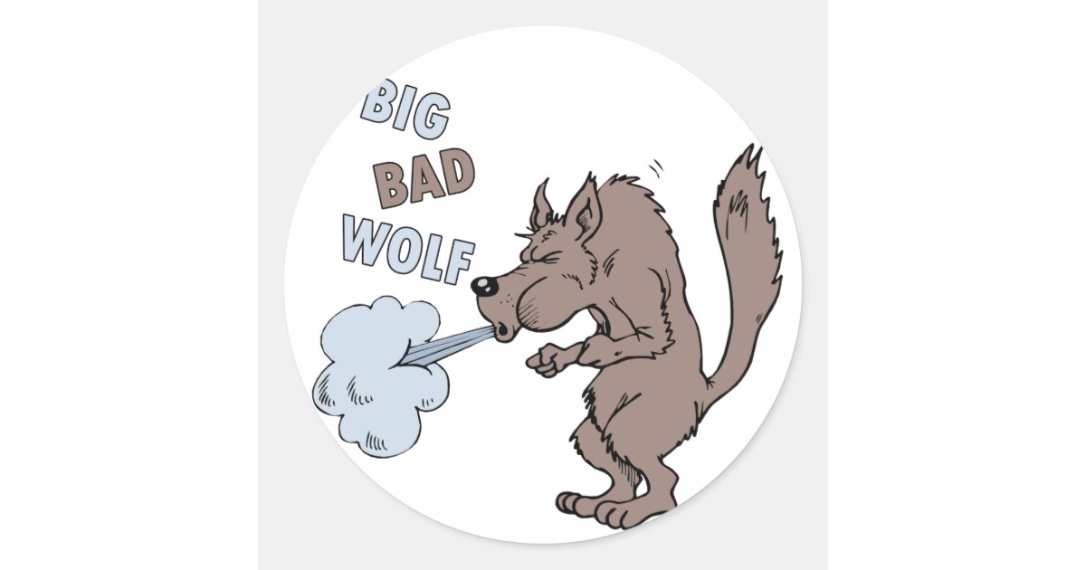 Big Bad Wolf Classic Round Sticker Zazzle