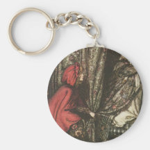 Big Bad Wolf in Grandma's Bed Keychains