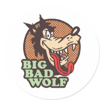 Big Bad Wolf Round Stickers