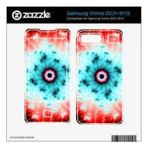 Big Bang - red and blue fractal explosion Decals For Samsung Omnia