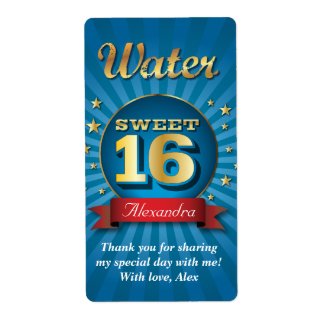 Big Bash Sweet 16 Water Bottle Label label