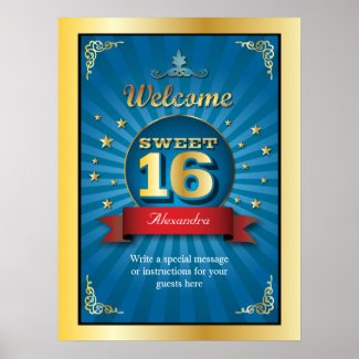 Big Bash Sweet 16 Welcome Poster print