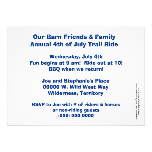 Big Bay Horse & U.S. Flag - Western Party Invitations