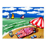 Big Beach Diva Sunbather Post Card
