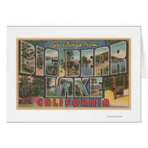 Big Bear Lake, California - Large Letter Scenes Card