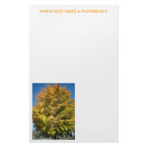 Big Beautiful Tree In Autumn, WHEN GOD TAKES A ... Custom Stationery