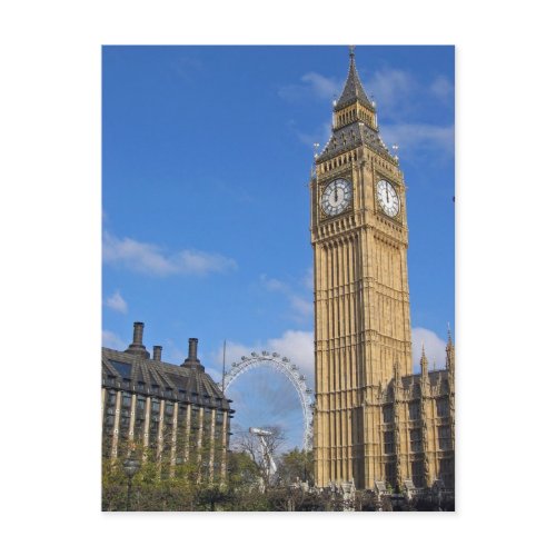 Big Ben and the London Eye Postcard postcard