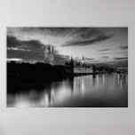 Big Ben and Westminster in black and white posters