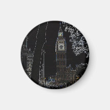 Big Ben Glows Fridge Magnets