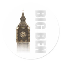 Big Ben Round Stickers