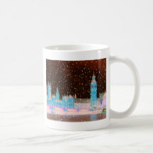 Big Ben Westminster Abbey London Red Skies Mugs