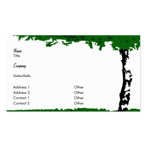 Big Birch Business Cards (front side)
