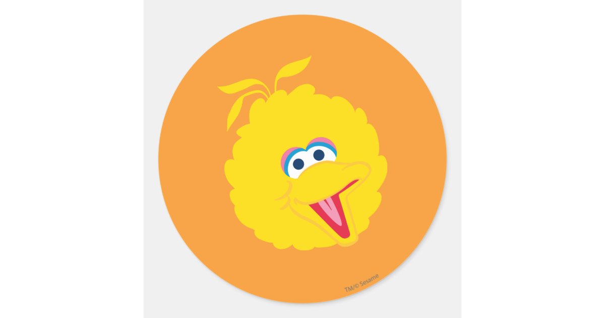 Big Bird Face Classic Round Sticker | Zazzle