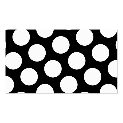 Big Black and White Polka Dots Business Card Template (front side)
