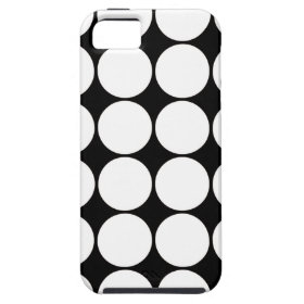 Big Black and White Polka Dots Circles Pattern iPhone 5 Cases