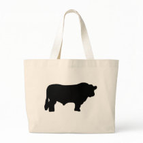 big black angus bull canvas bag